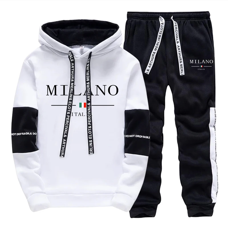 Street Fashion Outfit - Men's Set/Hoodie/Pants Italy Trendy Hoodie Sportswear