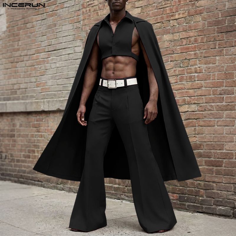 INCERUN Men Sets Solid Color L - Fashion Streetwear recension och pris