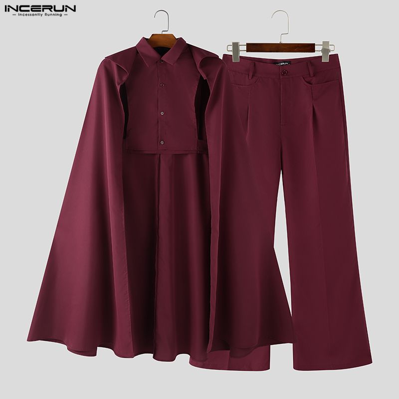 INCERUN Men Sets Solid Color L - Fashion Streetwear recension och pris