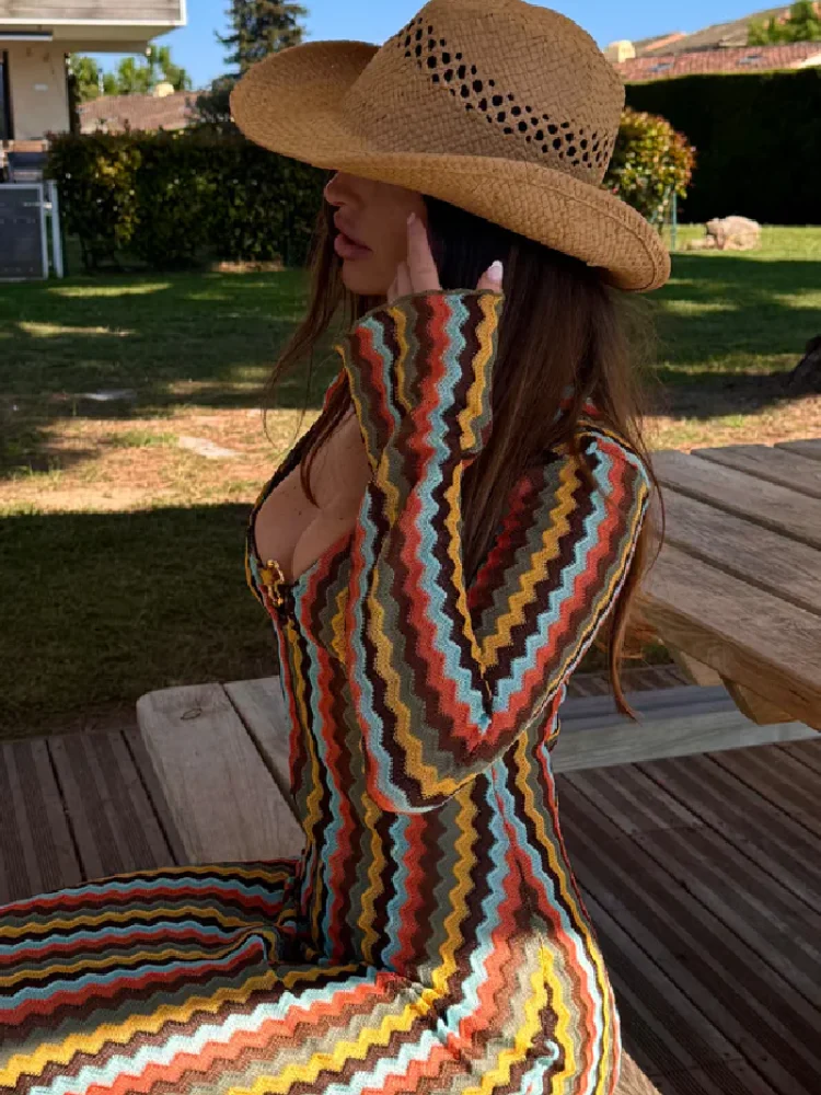 Boho Curvy Maxi Dress Stripes  - Fashion Street Night recension och pris