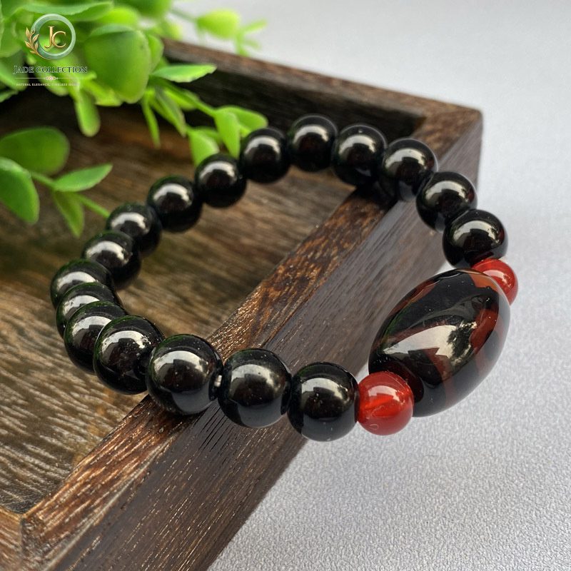 Three-Eyed Dzi Bead Agate Brac - Street Fashion Vendors recension och pris