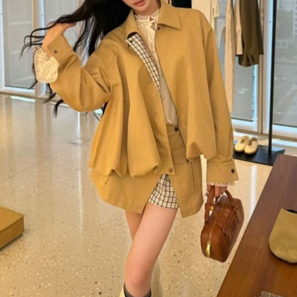 TWOTWINSTYLE Khakl Spliced Poc - Street Fashion Jacket recension och pris