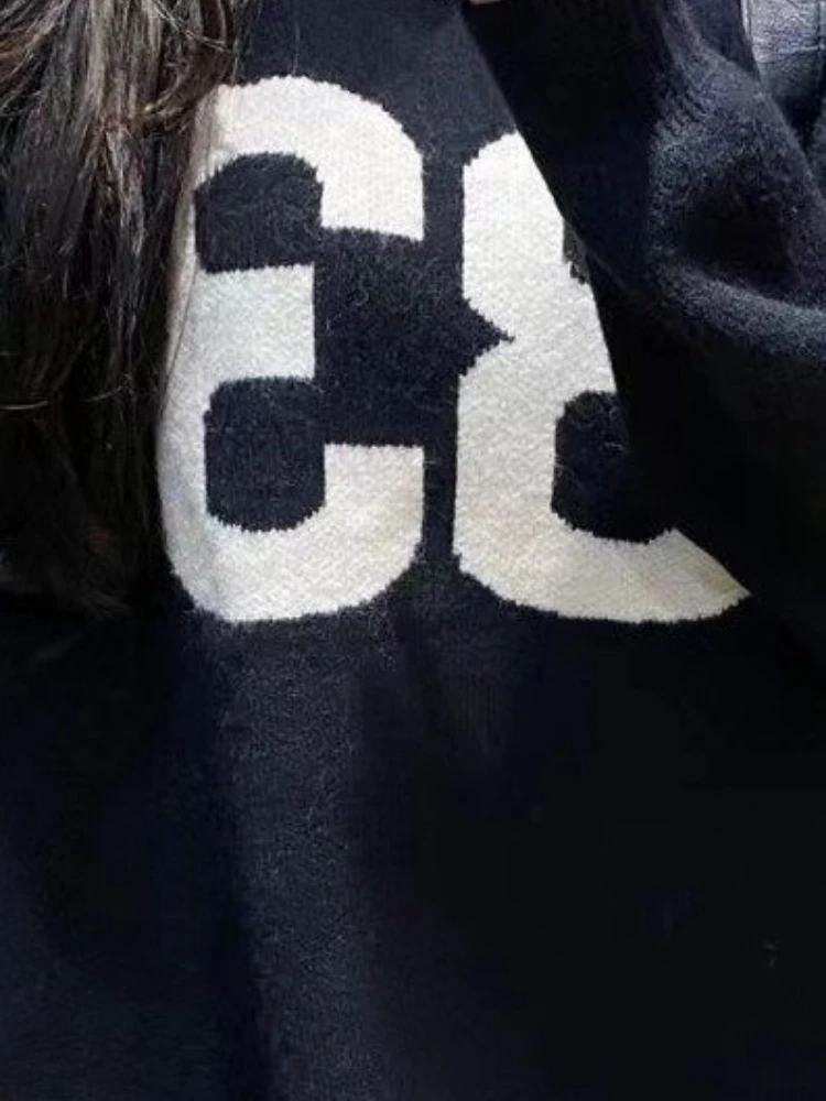 Y2K Vintage Knitted Sweater Wo - Fashion Streetwear recension och pris