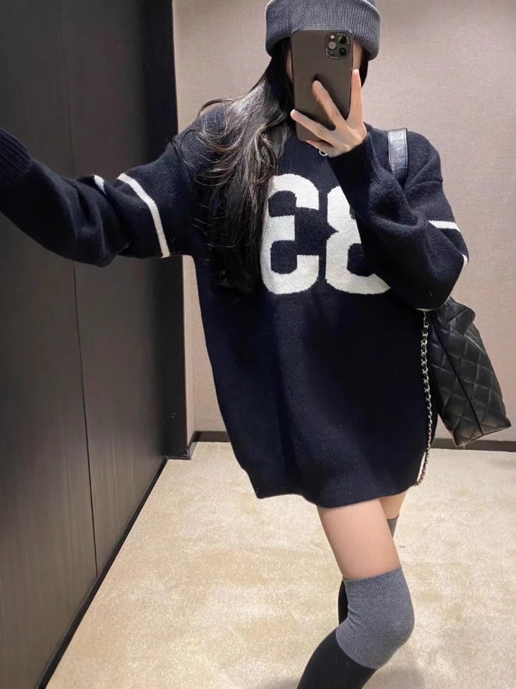 Y2K Vintage Knitted Sweater Wo - Fashion Streetwear recension och pris