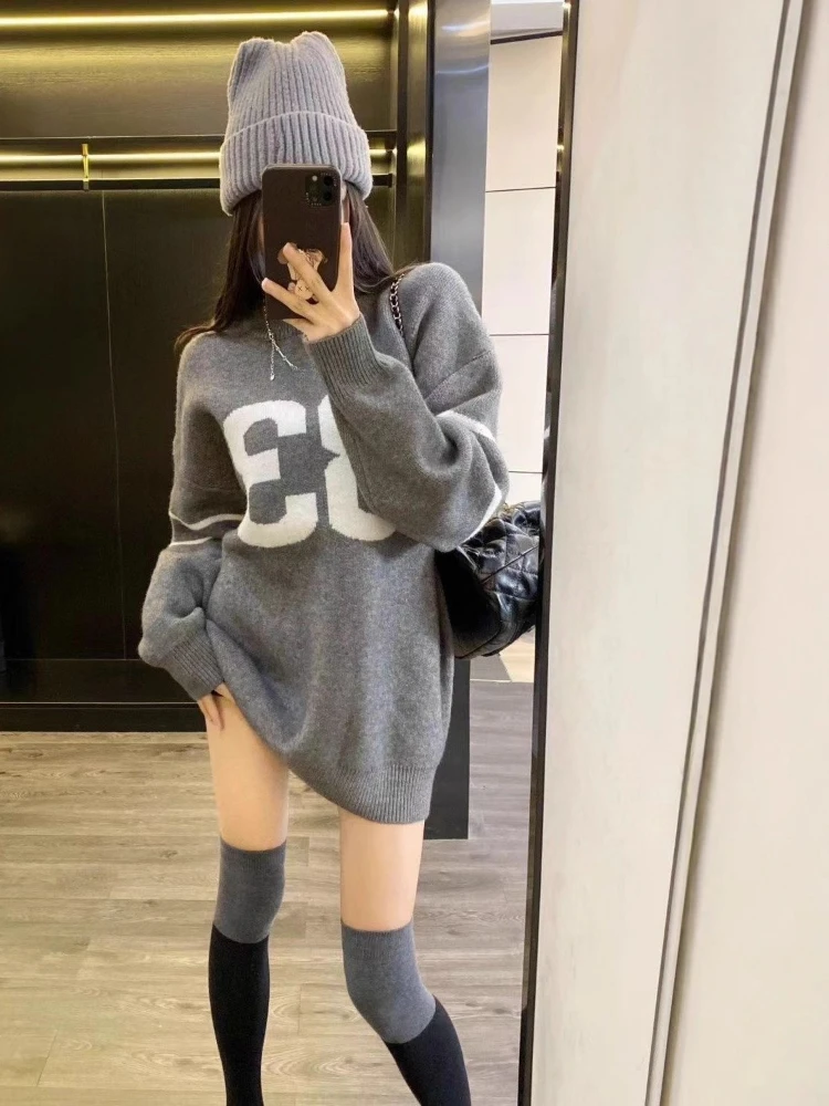 Y2K Vintage Knitted Sweater Wo - Fashion Streetwear recension och pris