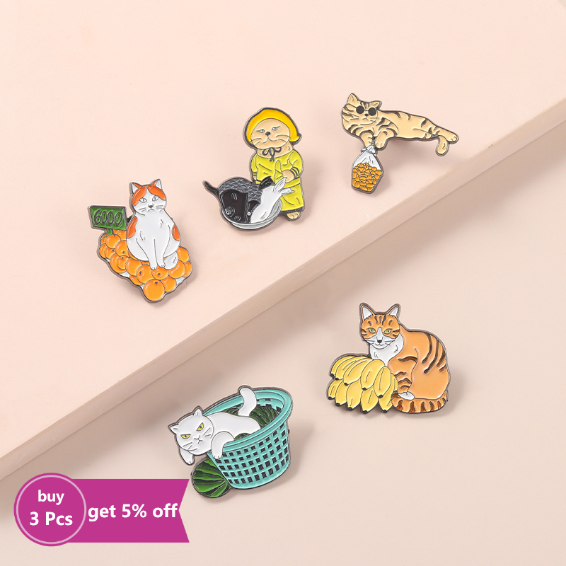 Funny Street Stall Cats Enamel - Street Fashion Vendors recension och pris