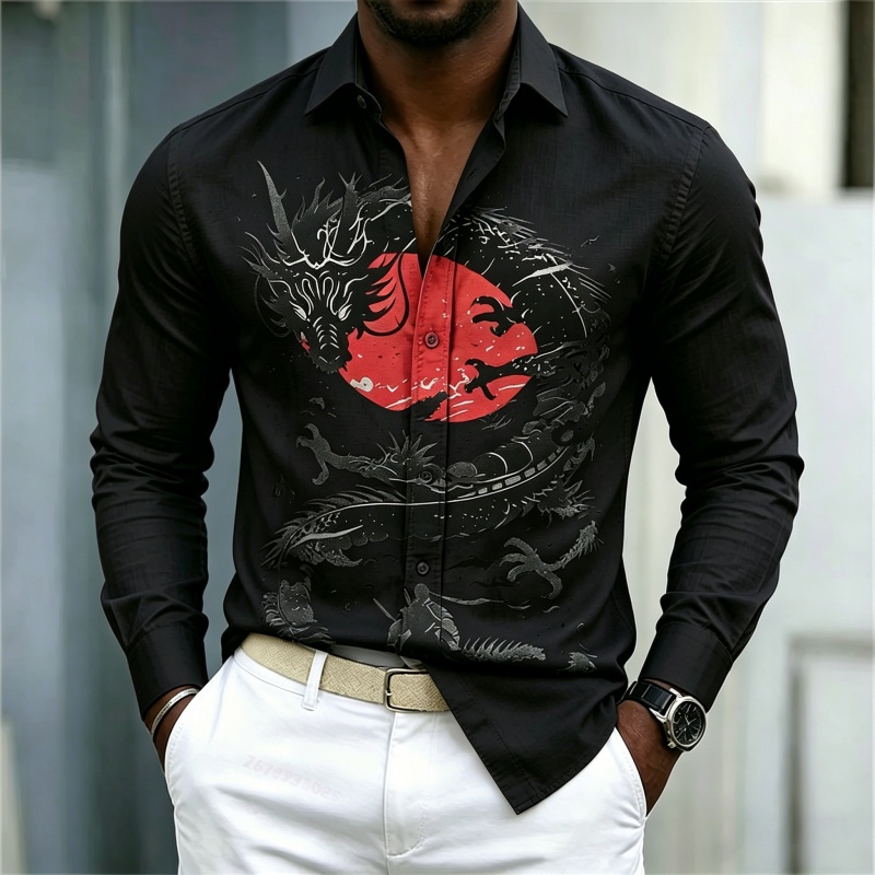 2026 New Men's Shirt White Bla - Fashion Streetwear recension och pris