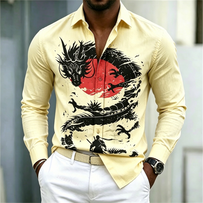 2026 New Men's Shirt White Bla - Fashion Streetwear recension och pris
