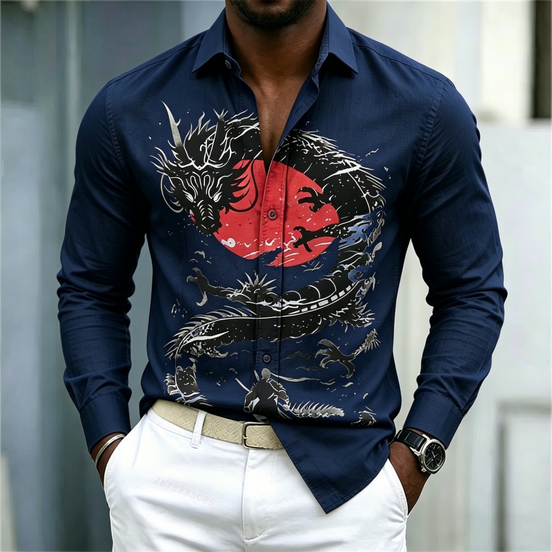2026 New Men's Shirt White Bla - Fashion Streetwear recension och pris
