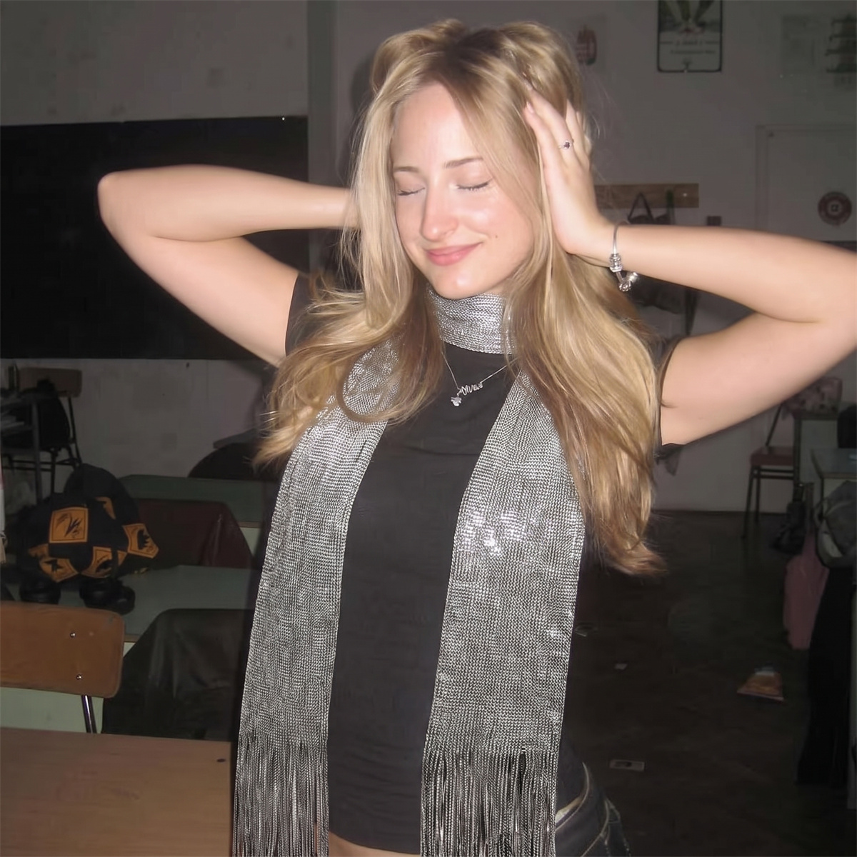 Y2K Sparkly Thread Solid Tasse - Fashion Street Night recension och pris