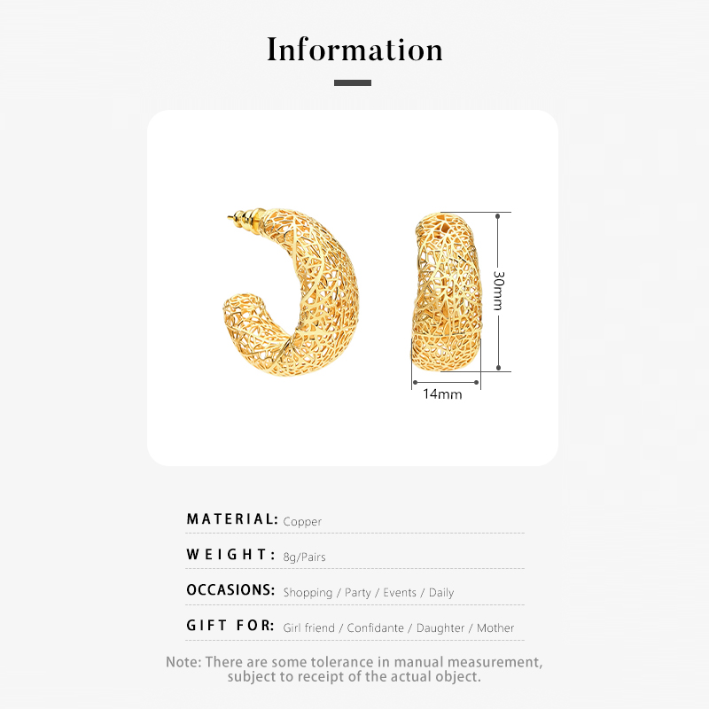 IVOG C Shape Hollowed Out Earr - Street Fashion Website recension och pris