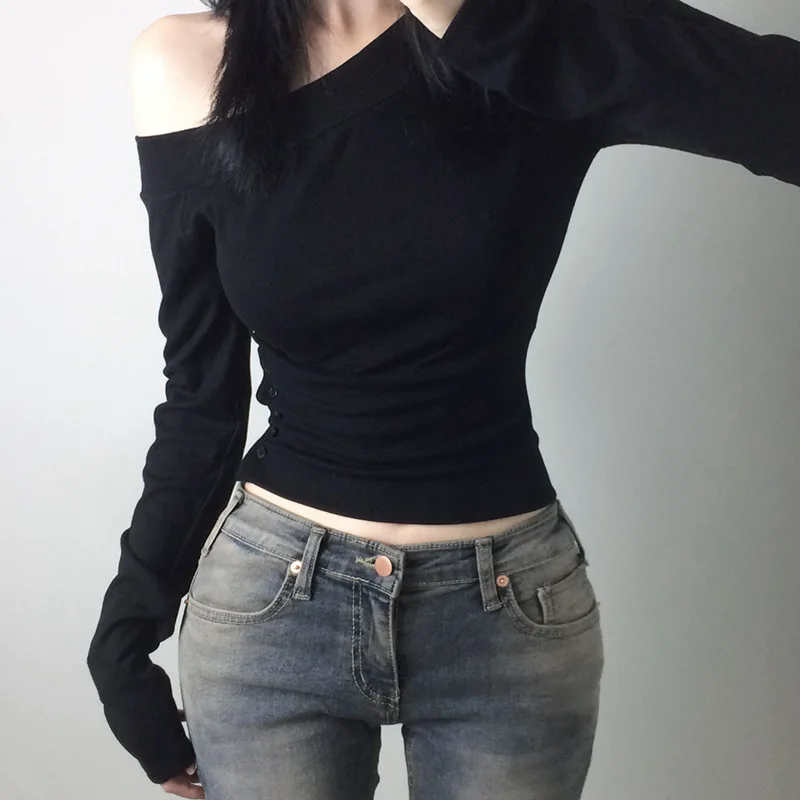Y2K Vintage Pleated Button T-S - Fashion Streetwear recension och pris