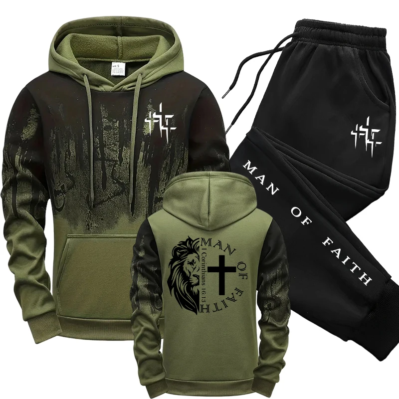 Man of Faith Pattern Men's Set - Street Fashion Outfit recension och pris