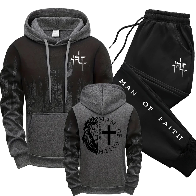 Man of Faith Pattern Men's Set - Street Fashion Outfit recension och pris