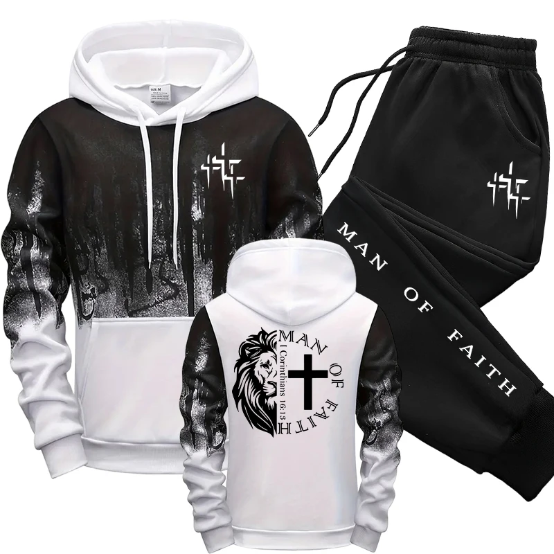 Man of Faith Pattern Men's Set - Street Fashion Outfit recension och pris