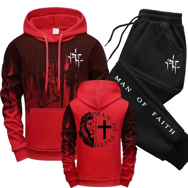 Man of Faith Pattern Men's Set - Street Fashion Outfit recension och pris