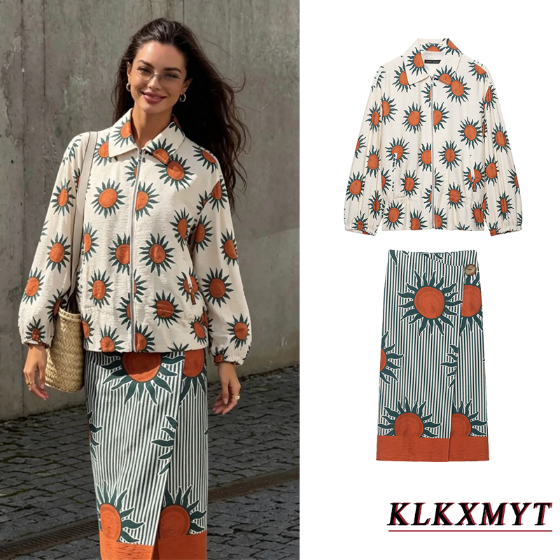 Women Fashion Print Sets Leisu - Street Fashion Jacket recension och pris