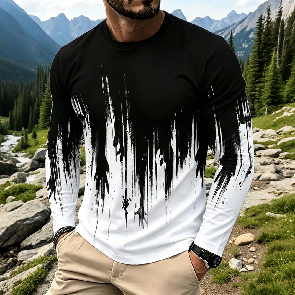Men's Gradient Ink Splash Long - Fashion Streetwear recension och pris