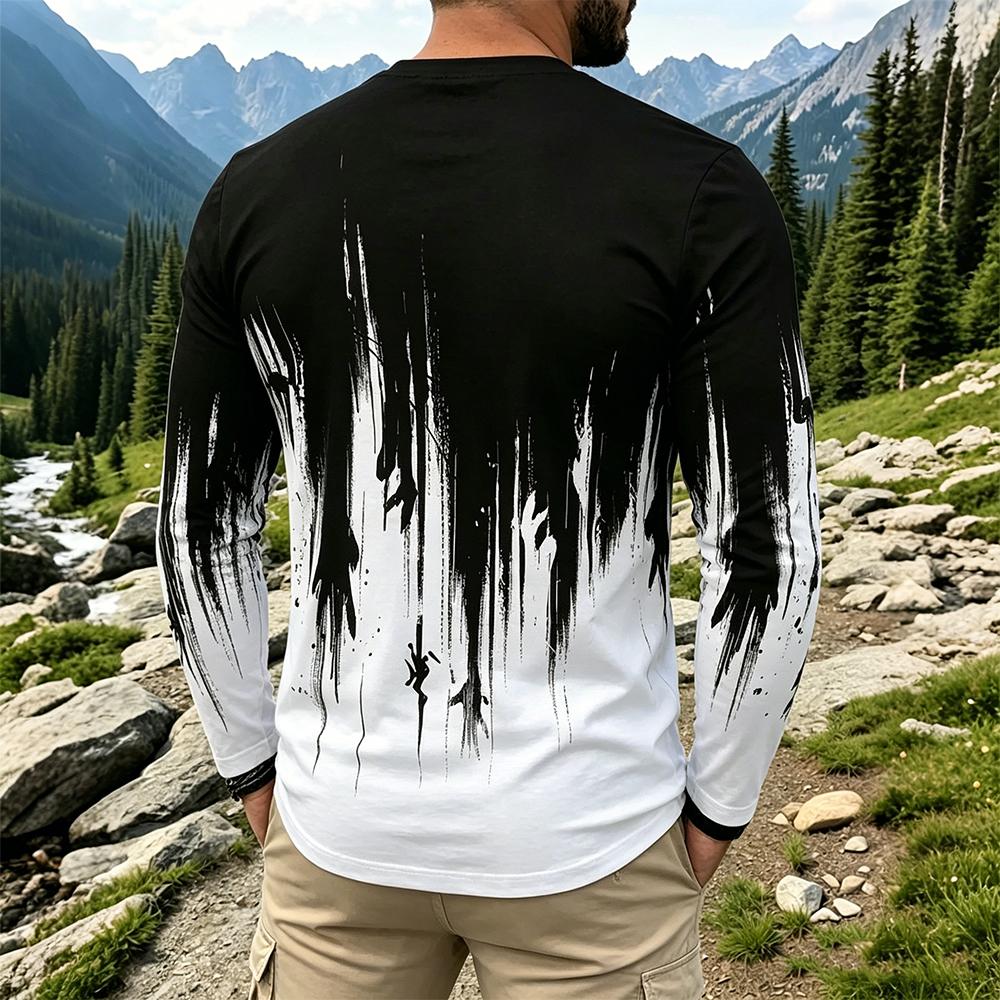 Men's Gradient Ink Splash Long - Fashion Streetwear recension och pris