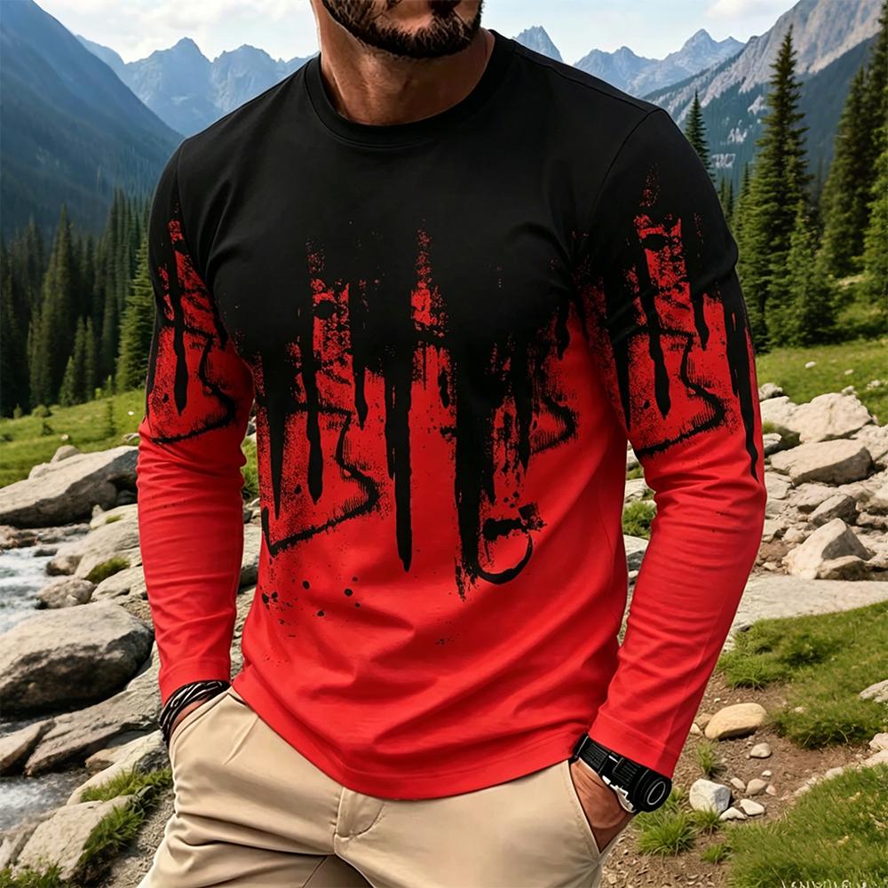 Men's Gradient Ink Splash Long - Fashion Streetwear recension och pris